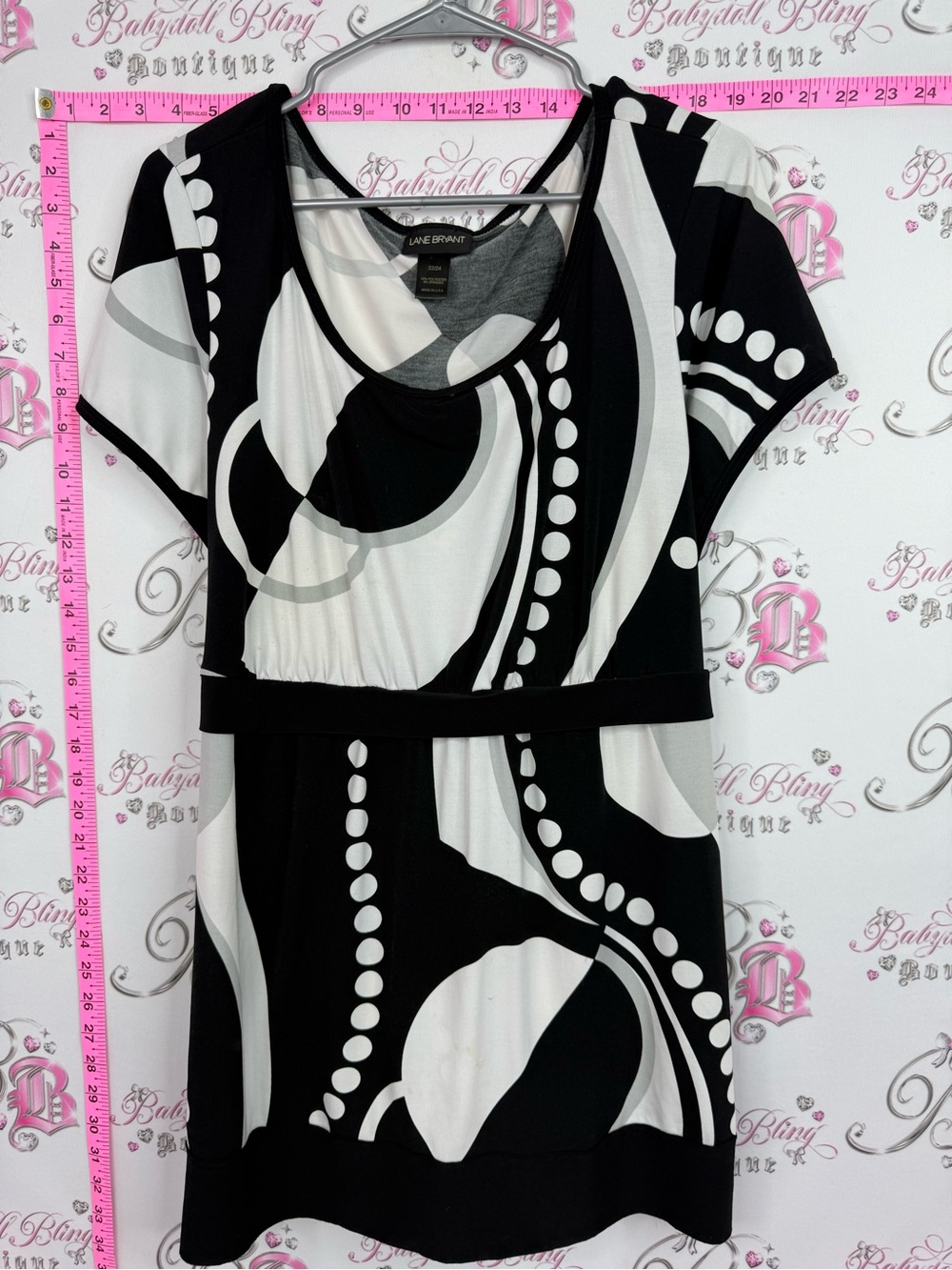 Lane Bryant Black and White Abstract Print Tunic Dress or top